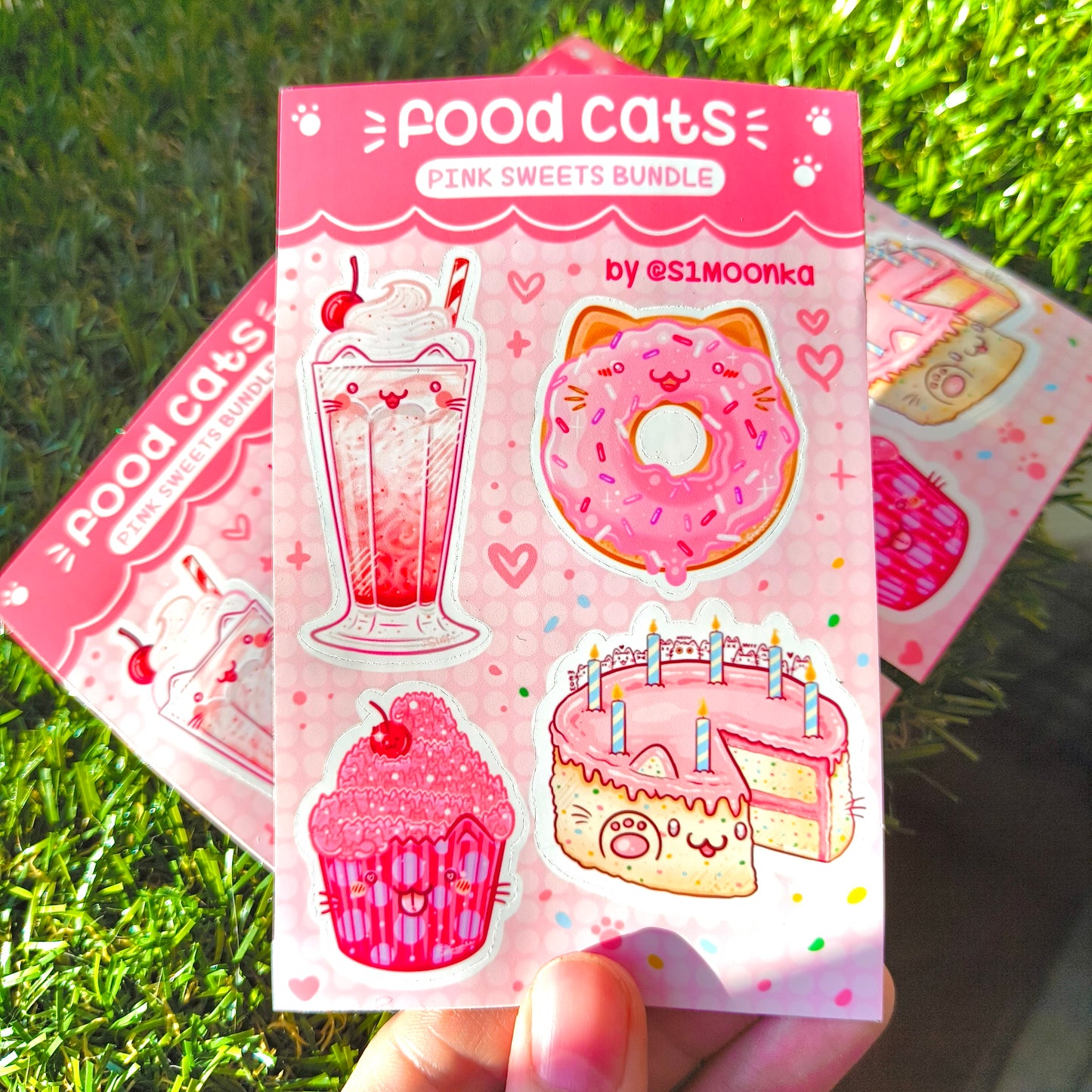 FOOD CATS (pink sweets bundle) mini sticker sheet