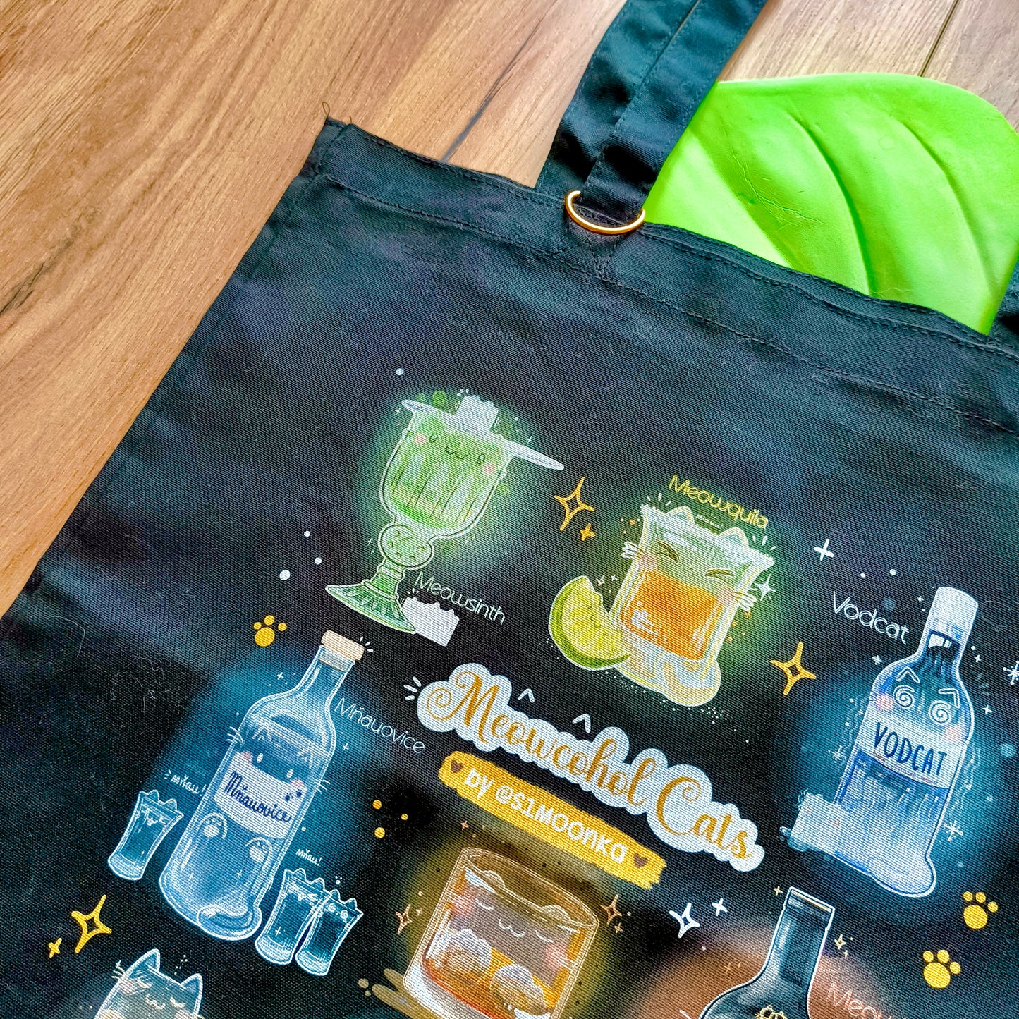 MEOWCOHOL CATS cotton tote bag