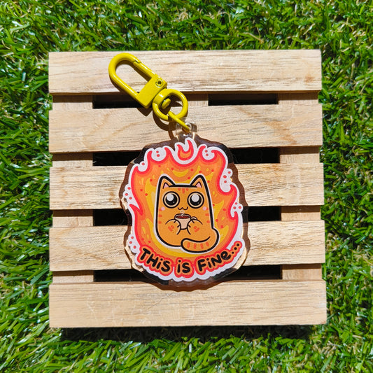 THIS IS FINE acrylic keychain