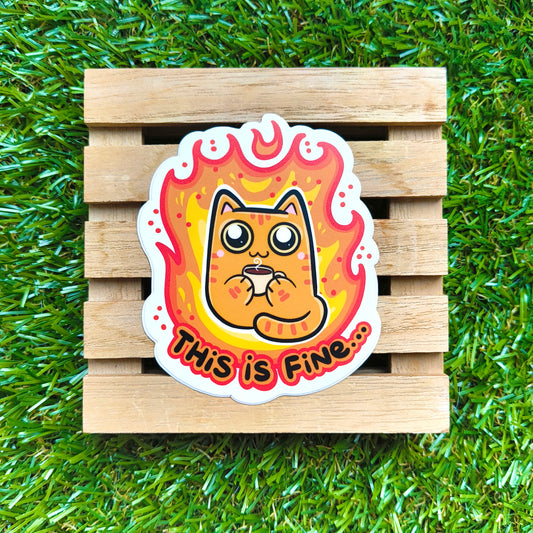 THIS IS FINE die-cut waterproof vinyl car sticker