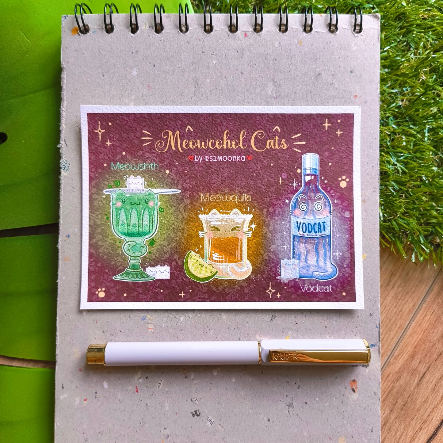 MEOWCOHOL CATS postcard set