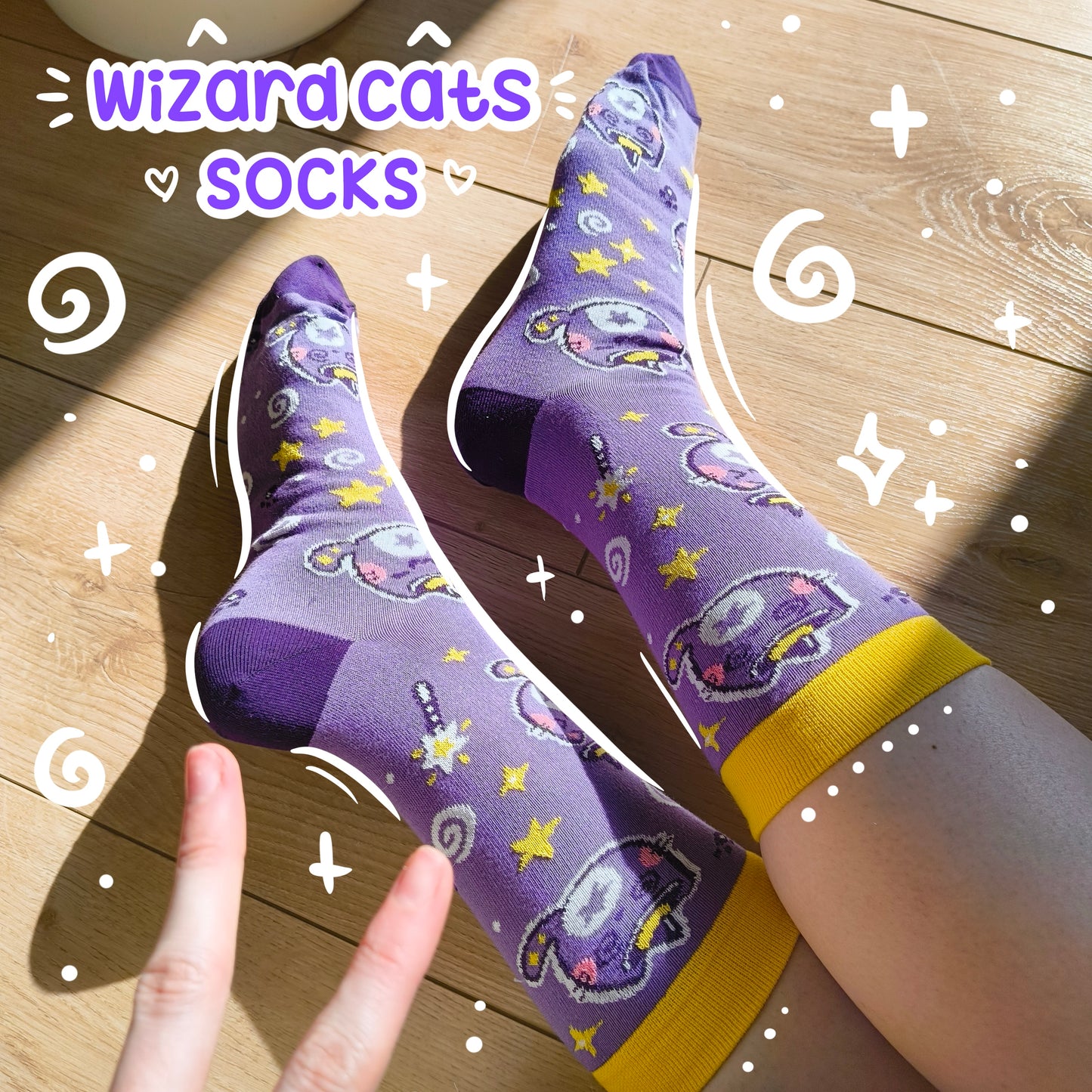 WIZARD CATS cotton socks :3