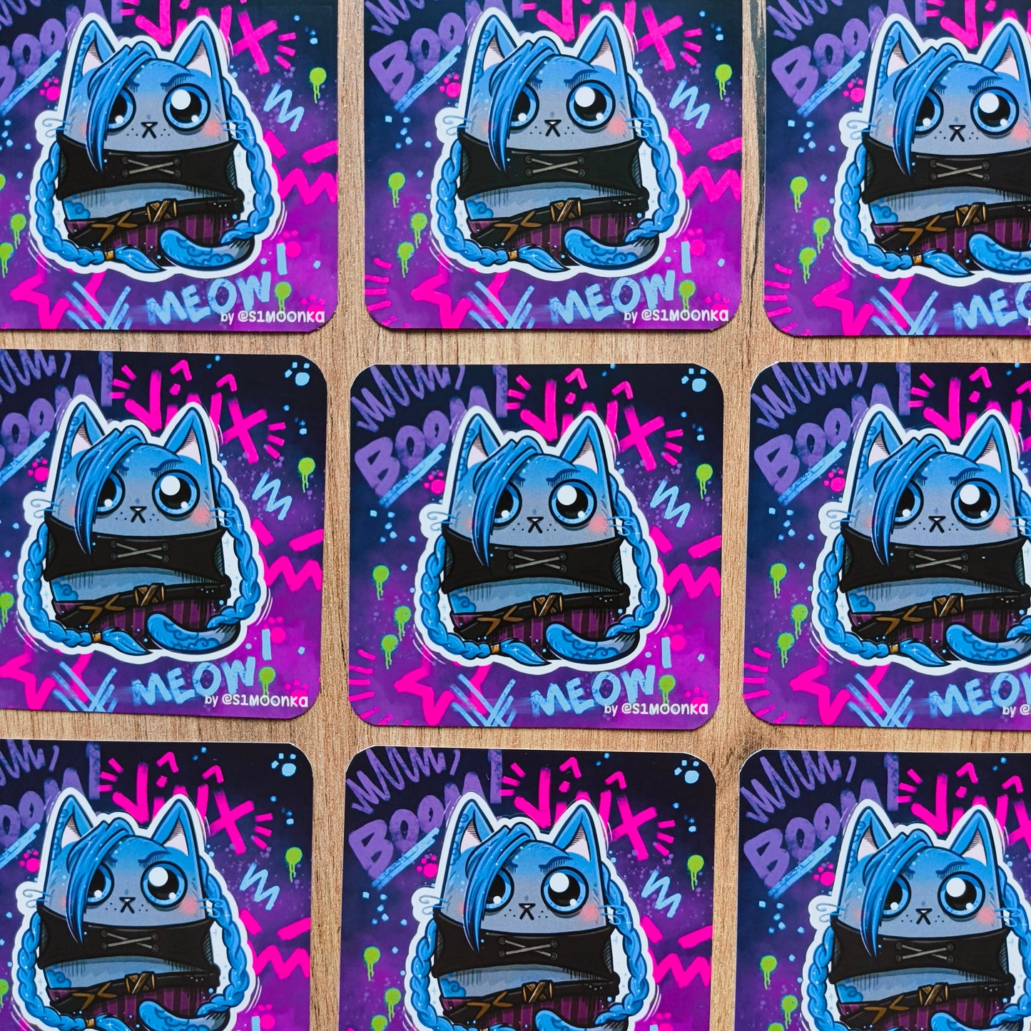 JINX fandom die-cut sticker with background