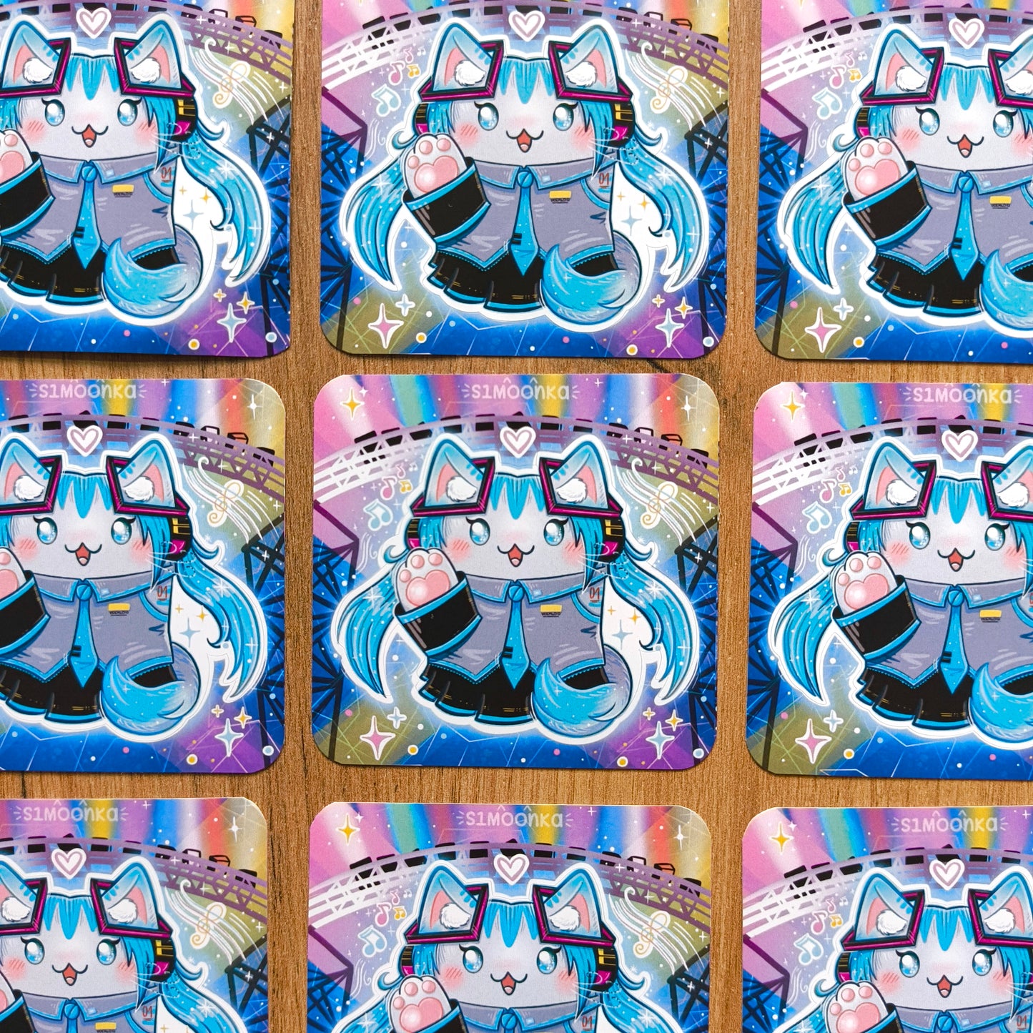 CATSUNE MIAUKU fandom die-cut sticker with background