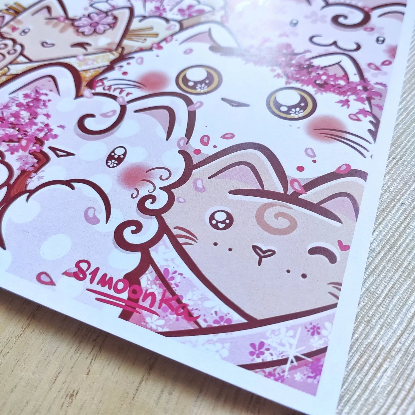 SAKURA CATS art print