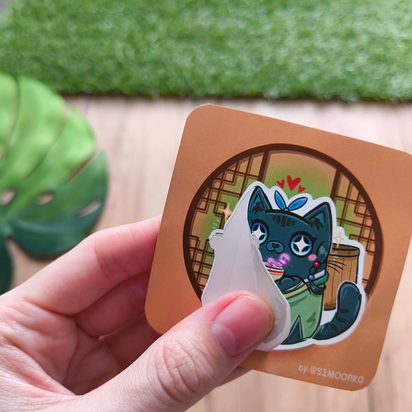 MAOMAO & JINSHI fandom die-cut sticker with background