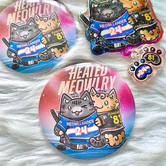 HEATED MEOWRLY big button pins