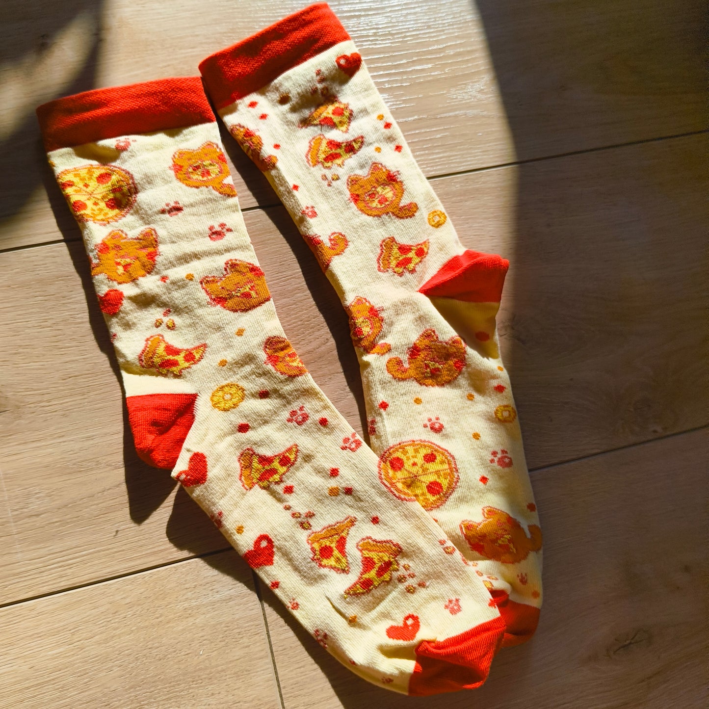 PIZZA CATS cotton socks :3