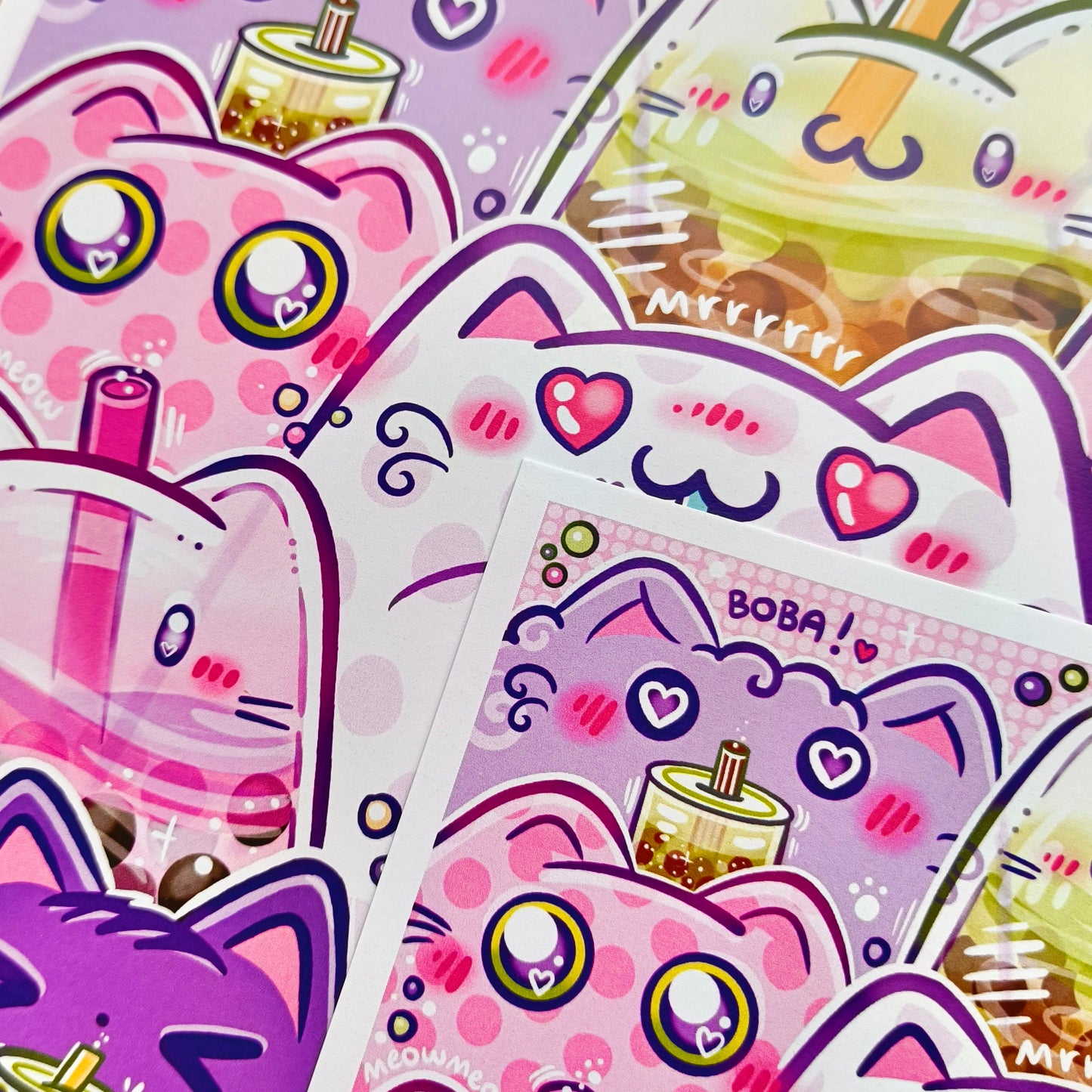 BOBA CATS art print