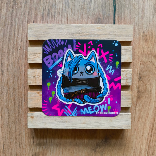 JINX fandom die-cut sticker with background