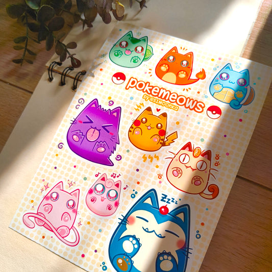POKEMEOWS sticker sheet