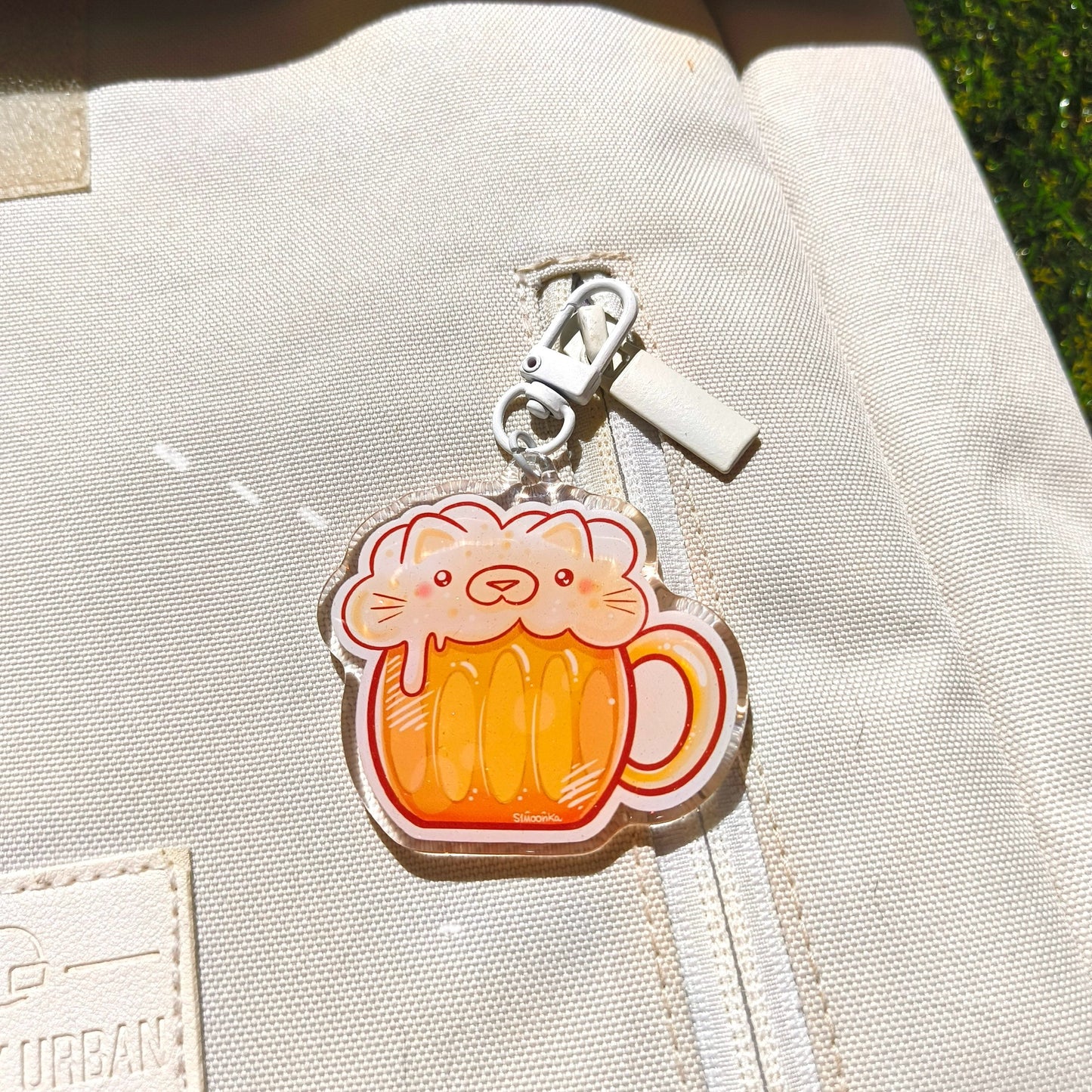 BEER CAT acrylic keychain