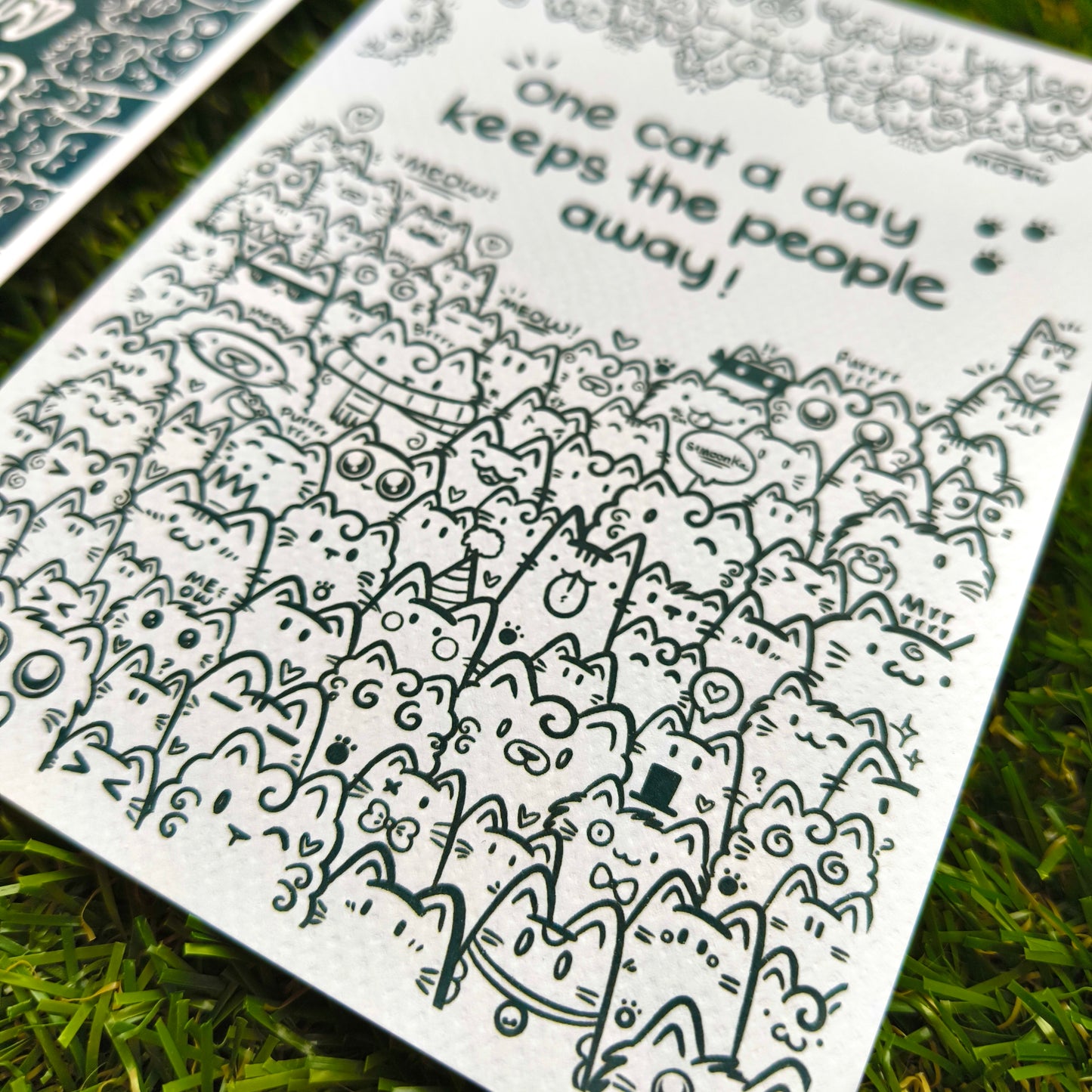 LOTS OF CATS (bnw) postcard set