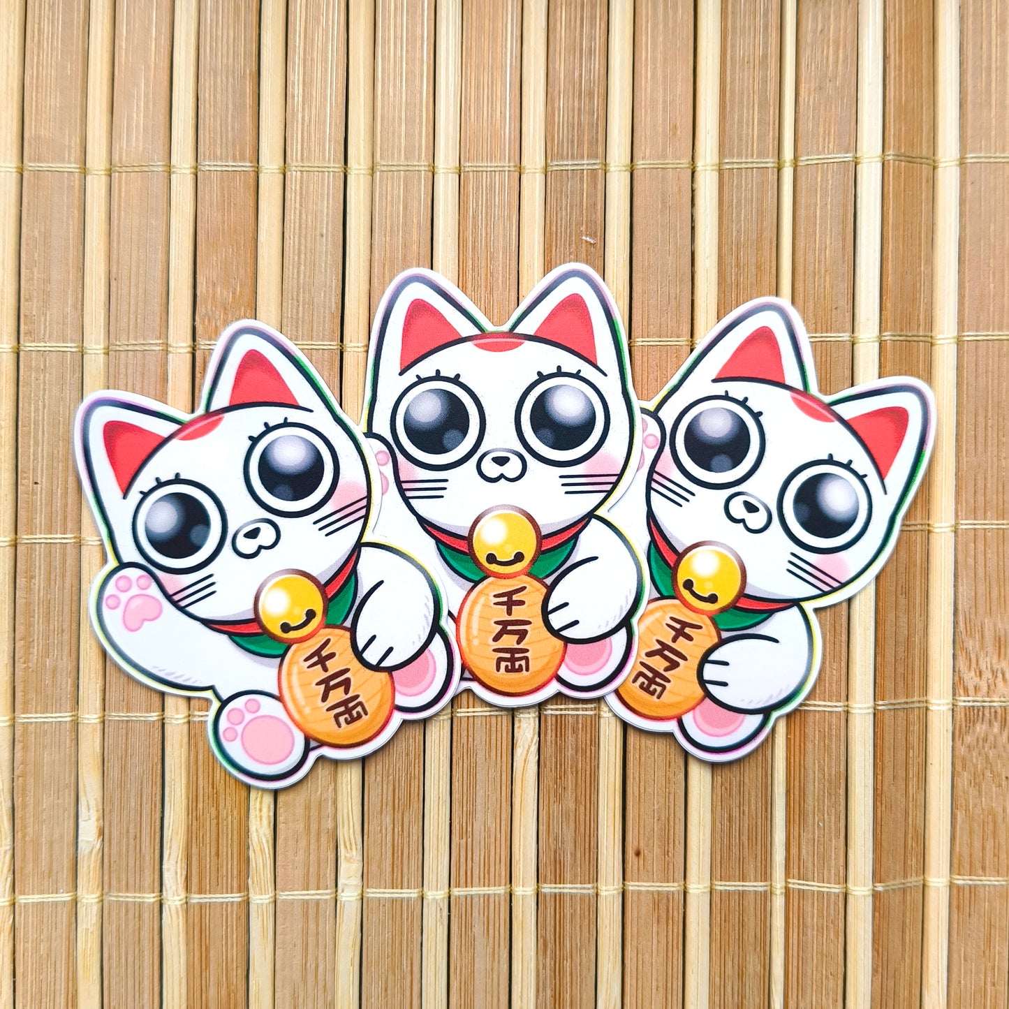 LUCKY CAT die-cut waterproof vinyl sticker