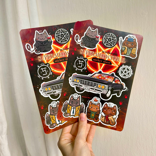 SUPERMEOWTURAL sticker sheet