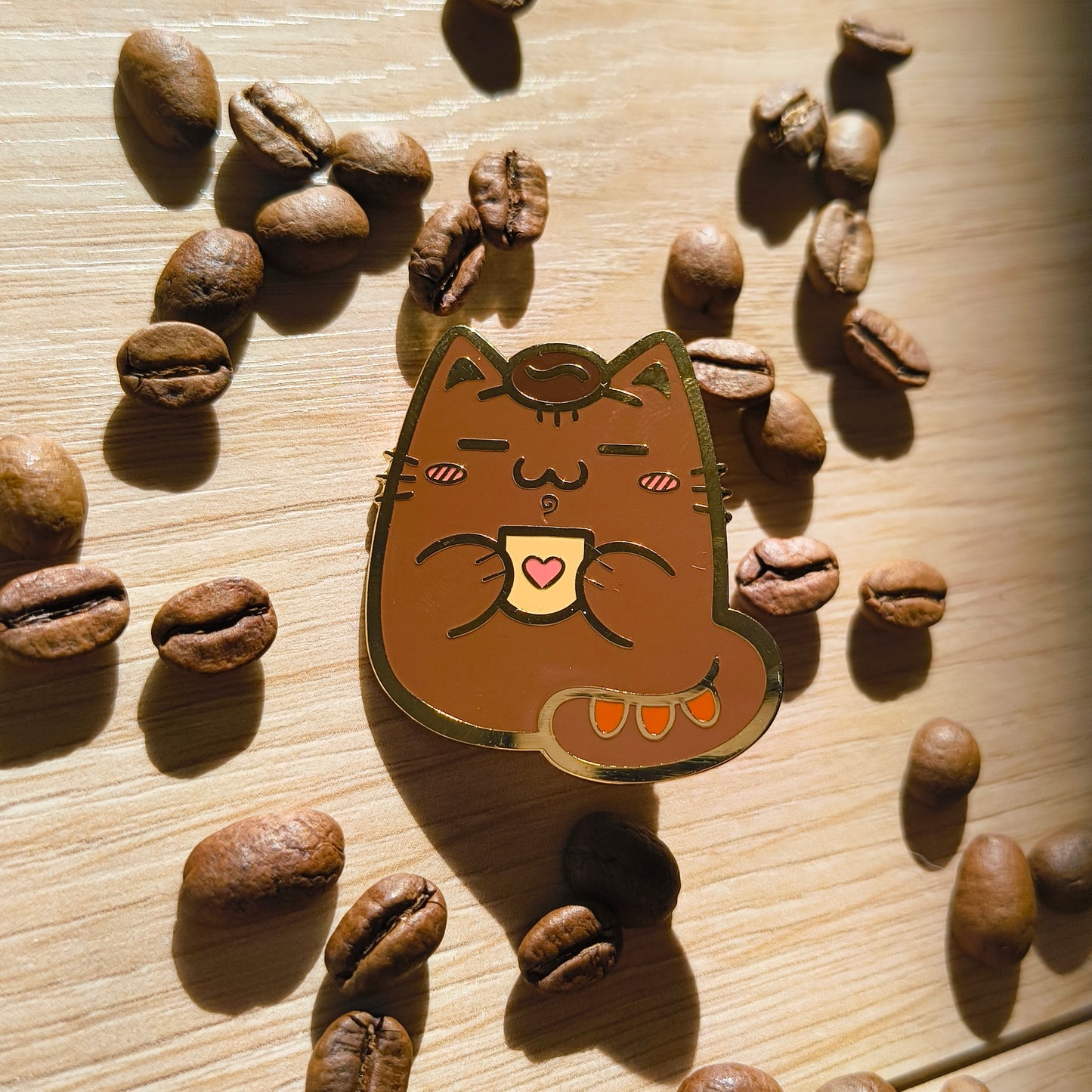 COFFEE CAT enamel pin companion :3