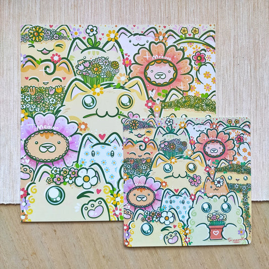 FLOWER CATS art print