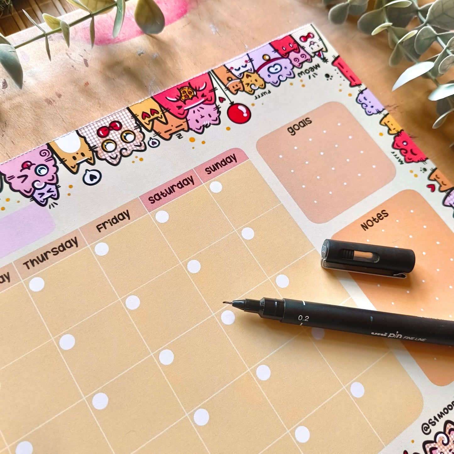 B-DAY CATS PLANNER SET monthly planner, to-do list, notes