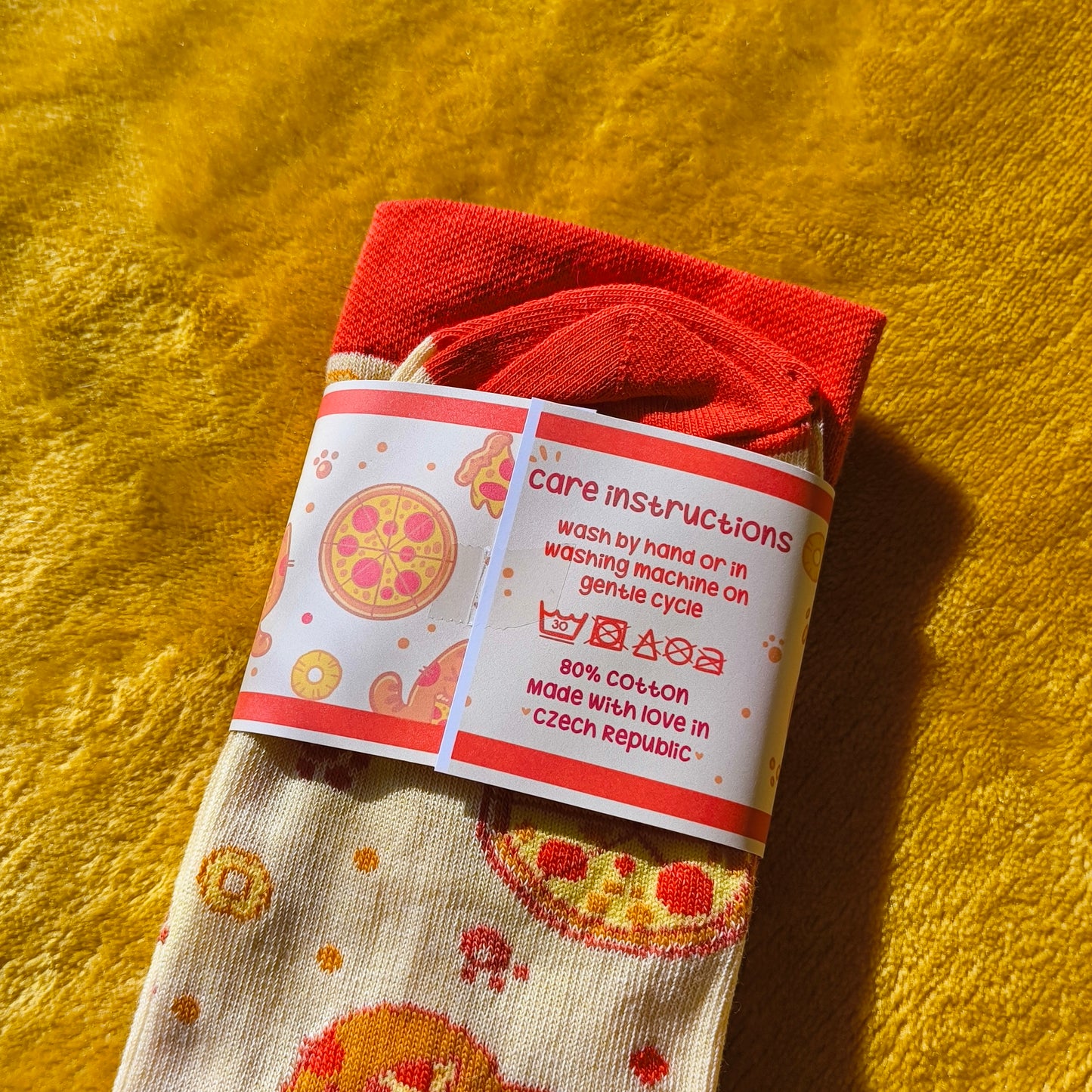 PIZZA CATS cotton socks :3