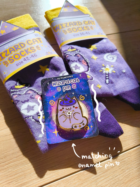 WIZARD CAT enamel pin companion :3