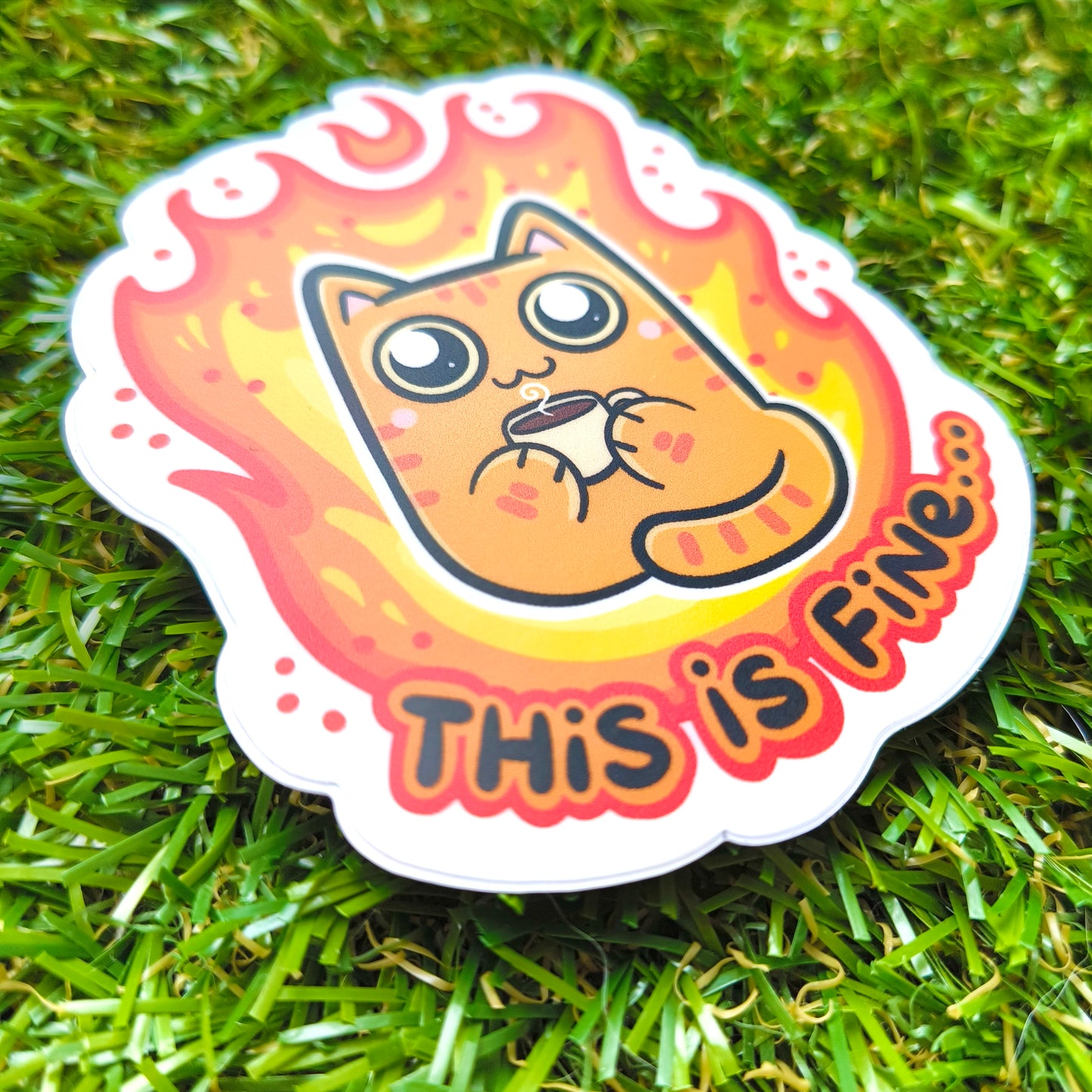THIS IS FINE die-cut waterproof vinyl car sticker