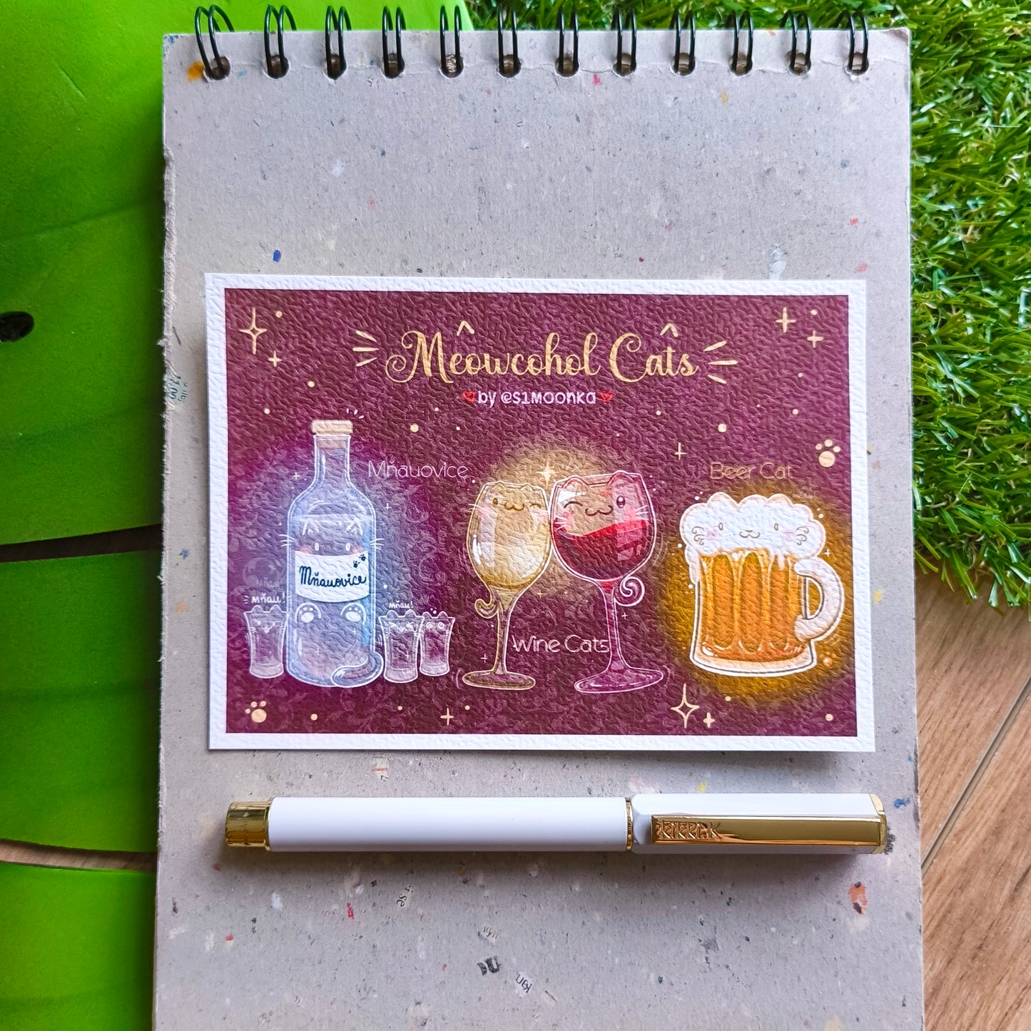 MEOWCOHOL CATS postcard set