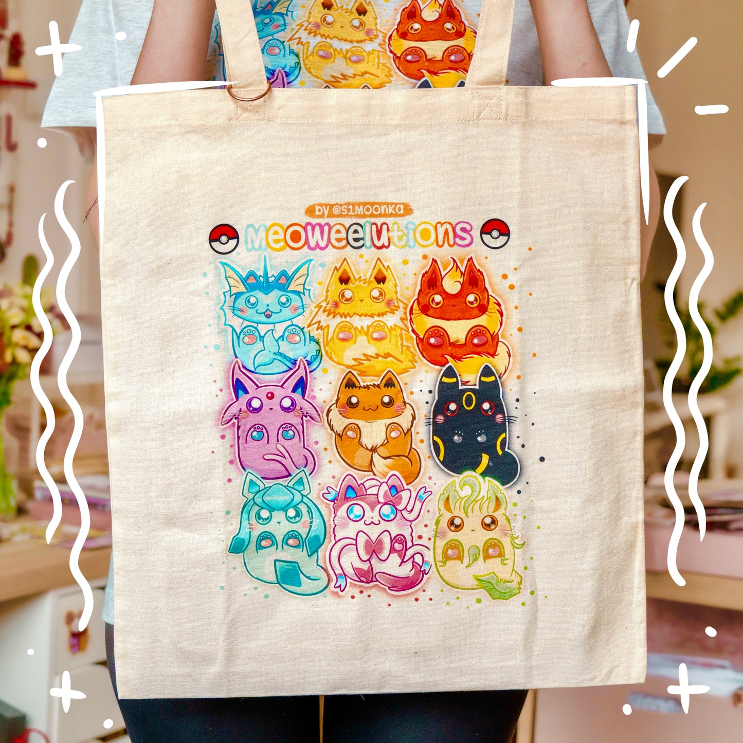 MEOWEELUTIONS cotton tote bag