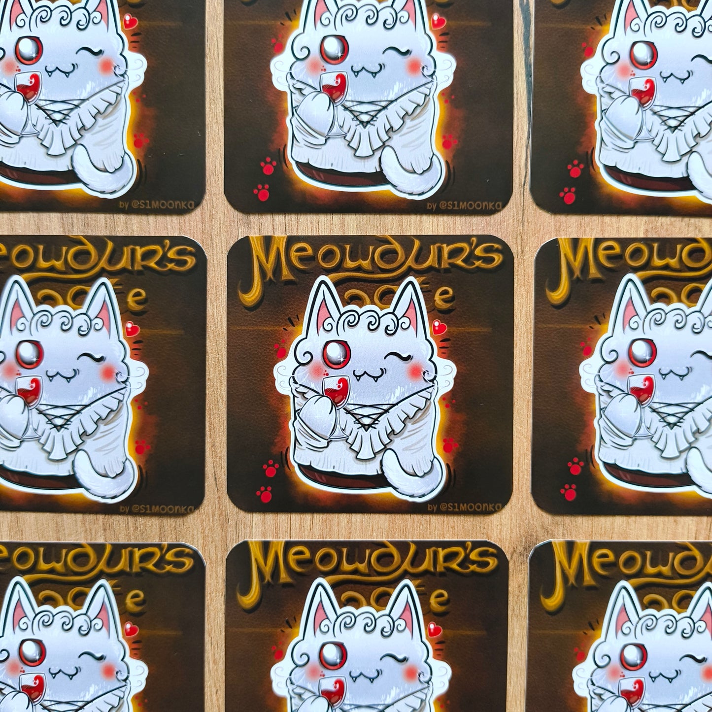 MEOWSTARION fandom die-cut sticker with background
