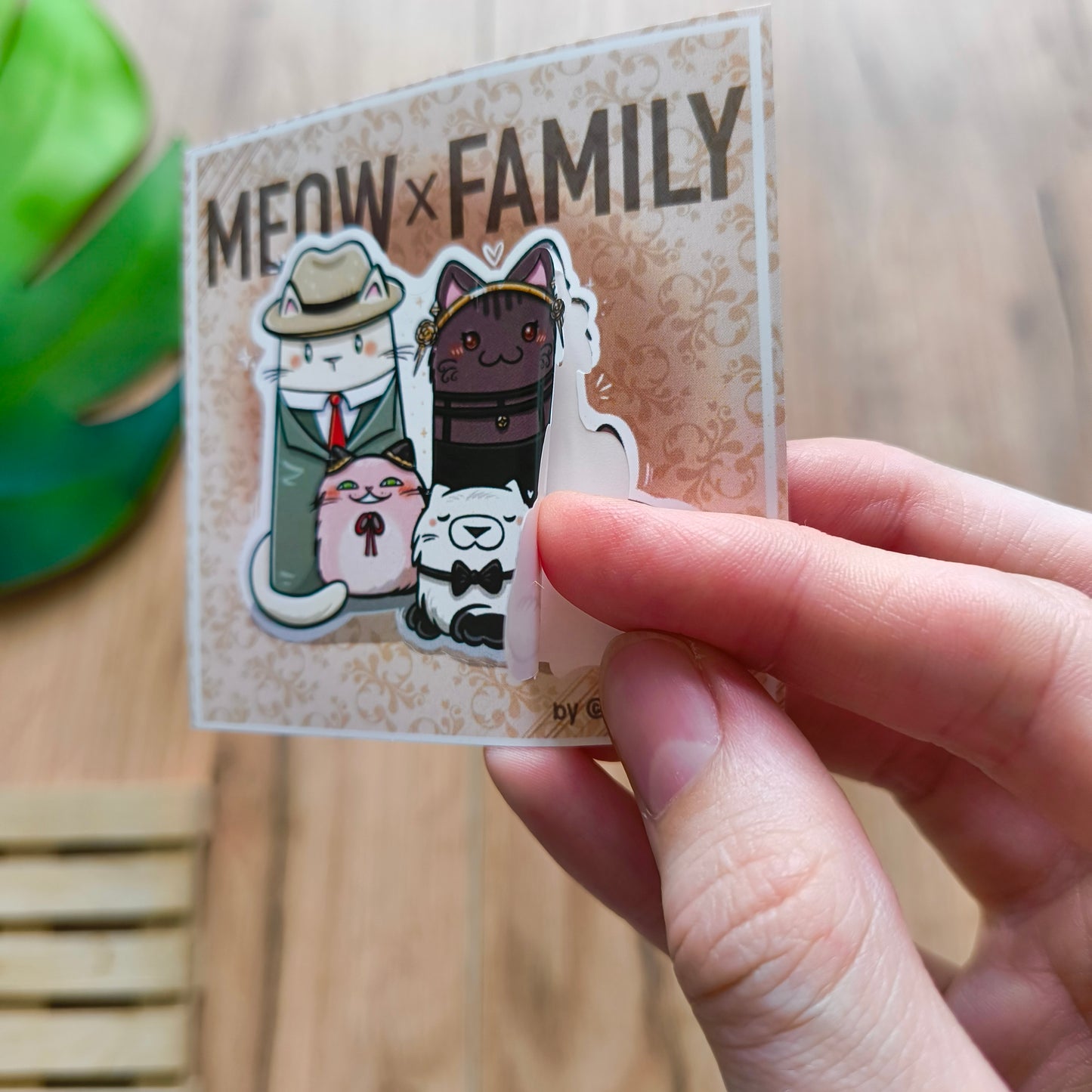MEOWxFAMILY fandom die-cut sticker with background