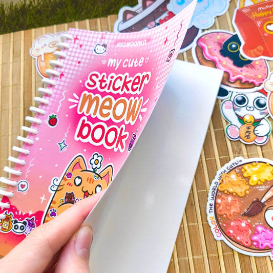 MY CUTE STICKER MEOW BOOK | reusable sticker book
