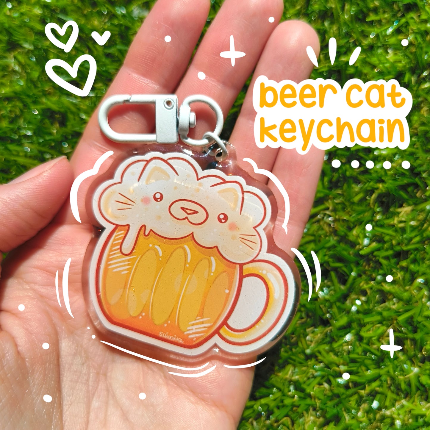 BEER CAT acrylic keychain