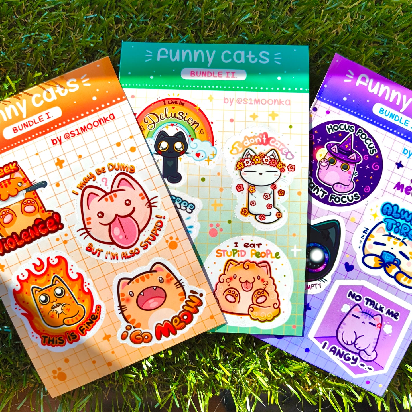 FUNNY CATS (3 bundles) mini sticker sheets