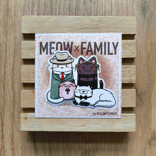 MEOWxFAMILY fandom die-cut sticker with background