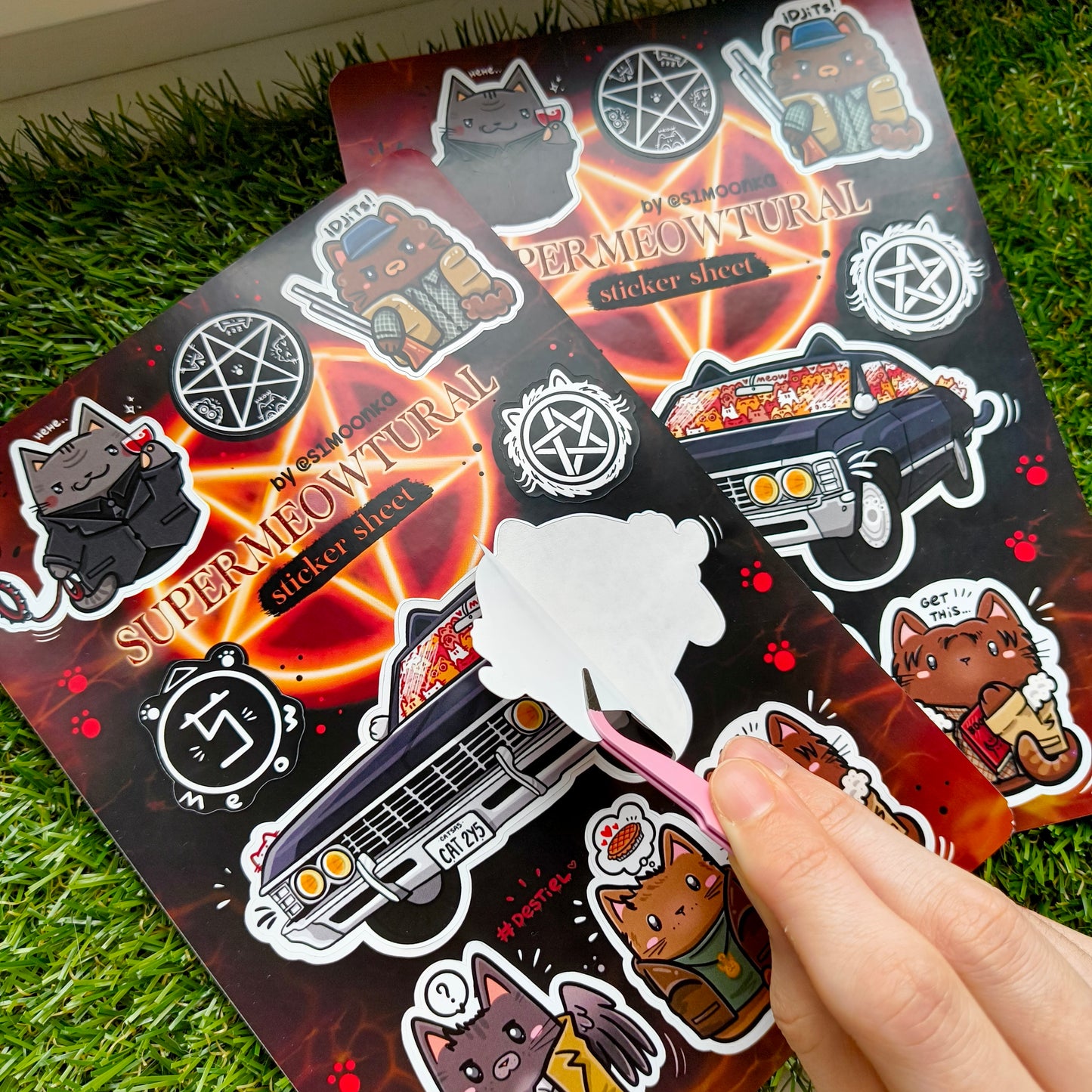 SUPERMEOWTURAL sticker sheet