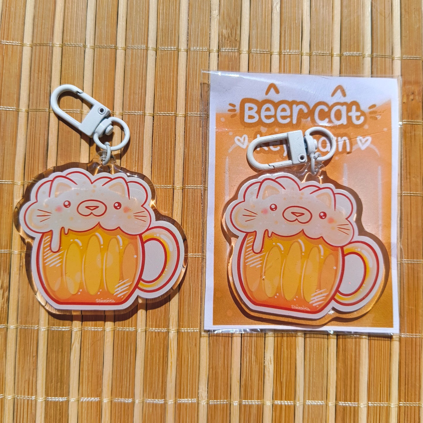 BEER CAT acrylic keychain