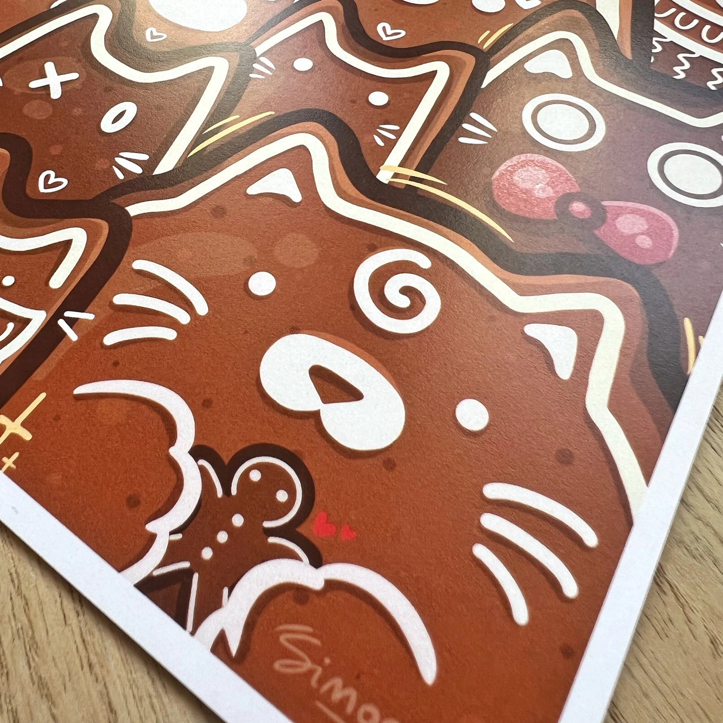 GINGERBREAD CATS art print