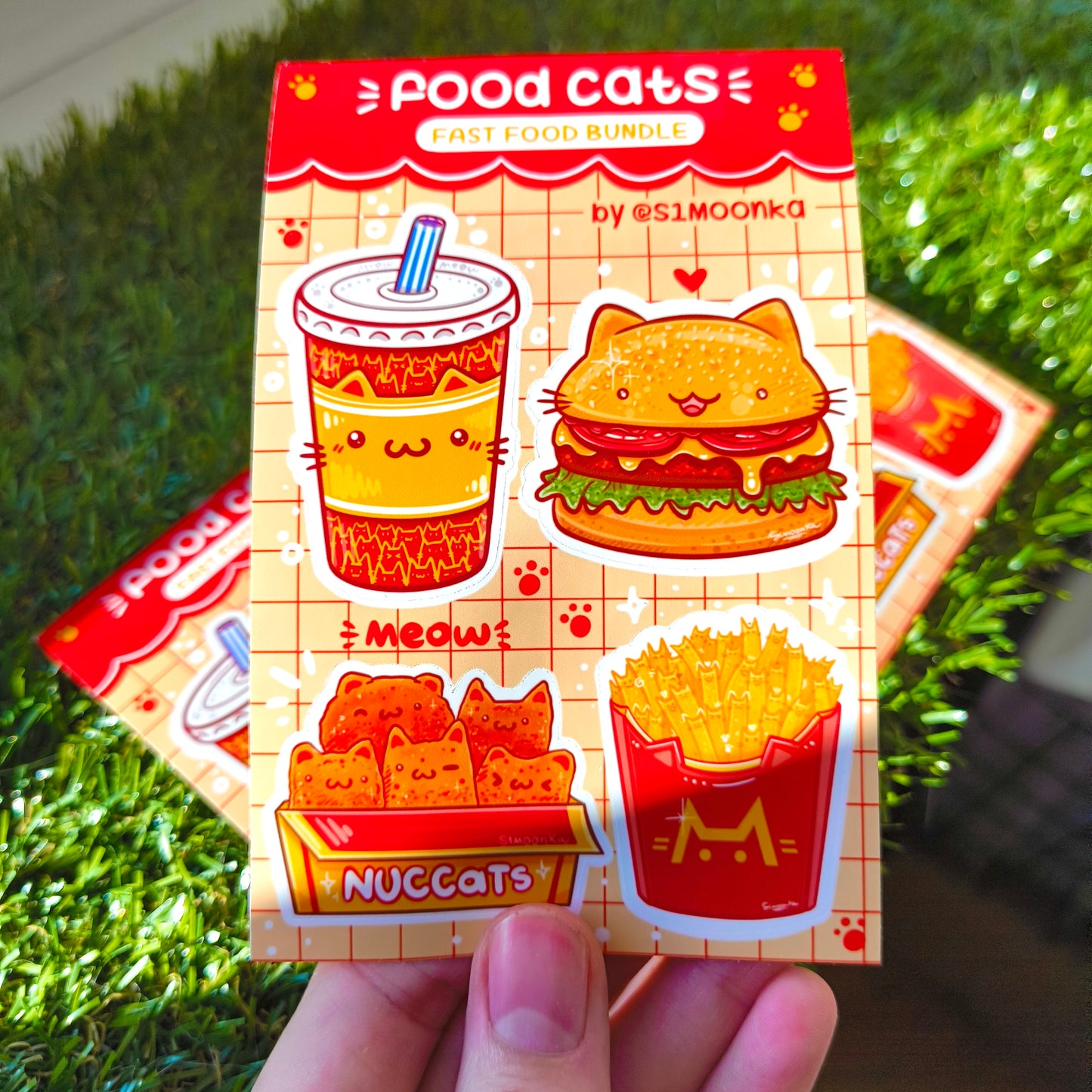 FOOD CATS (fast food bundle) mini sticker sheet
