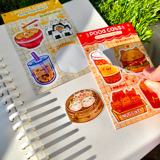 FOOD CATS (asian bundle) mini sticker sheet
