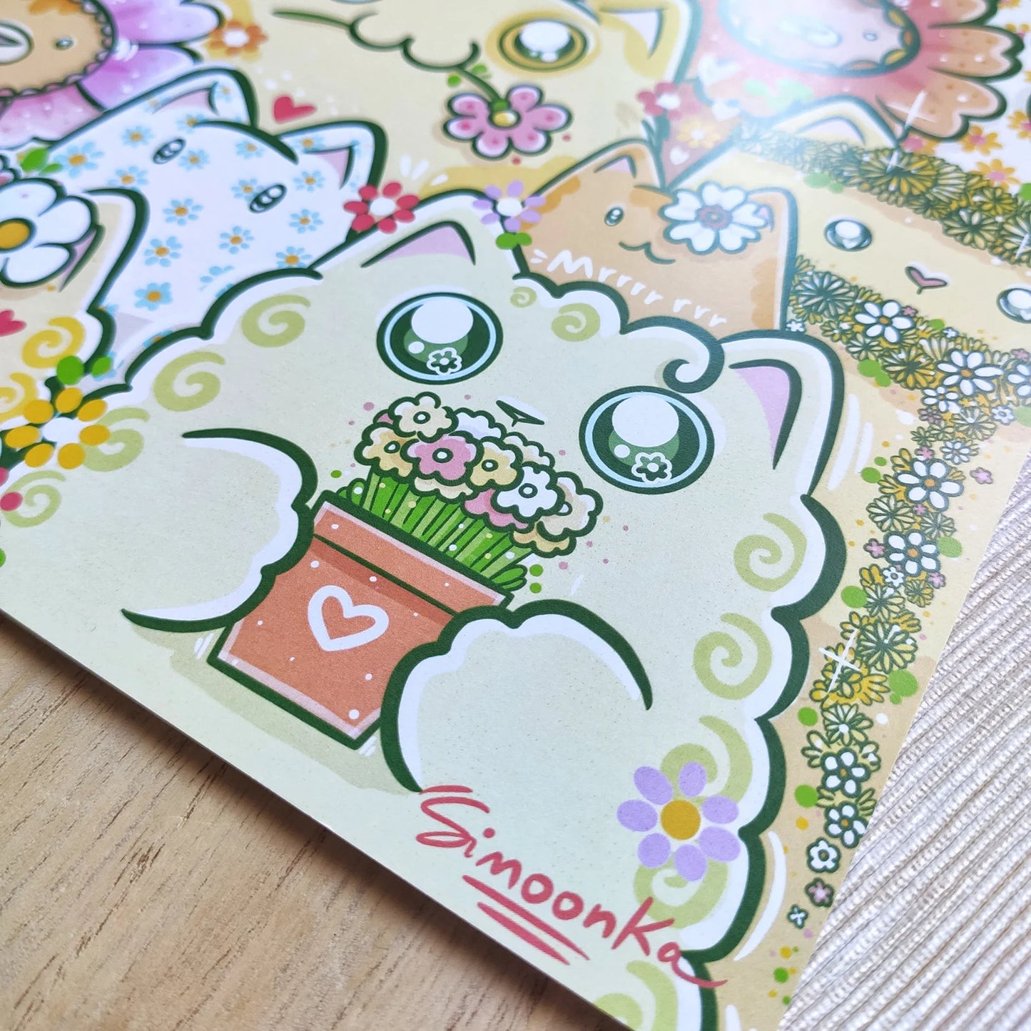 FLOWER CATS art print