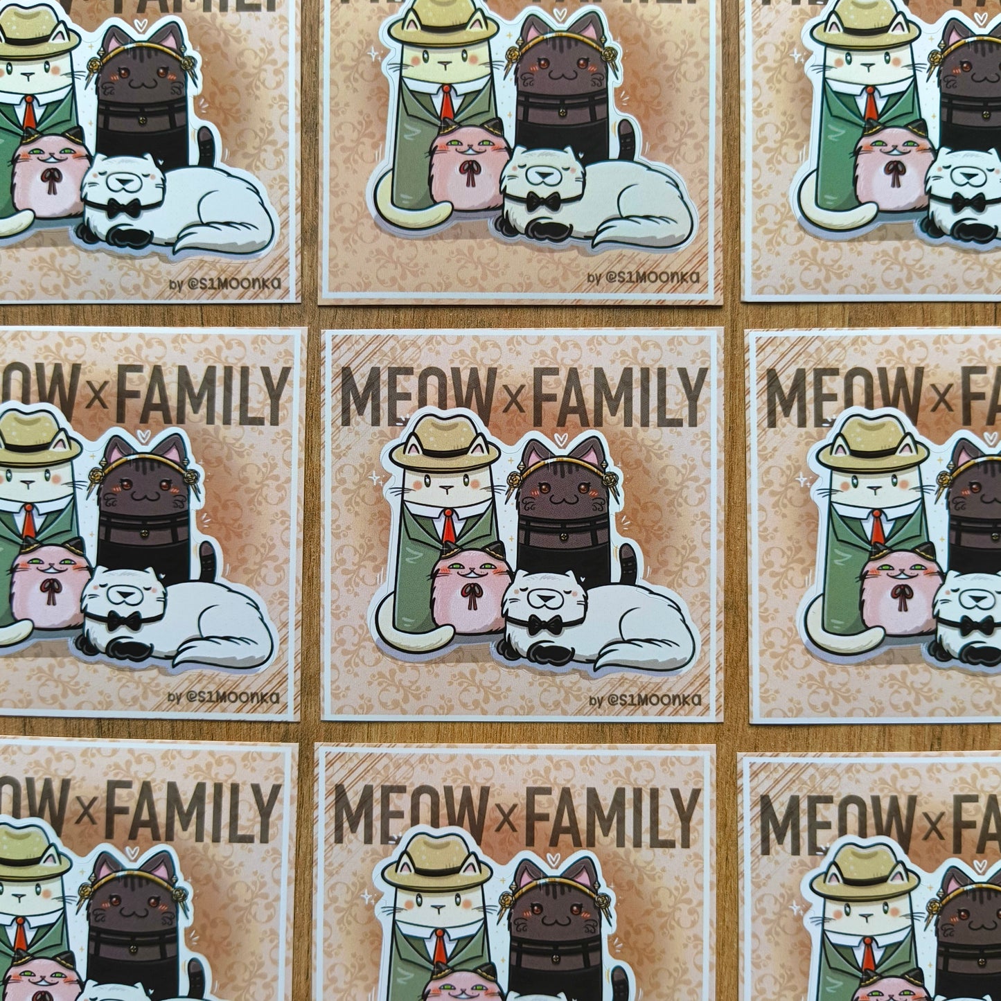 MEOWxFAMILY fandom die-cut sticker with background