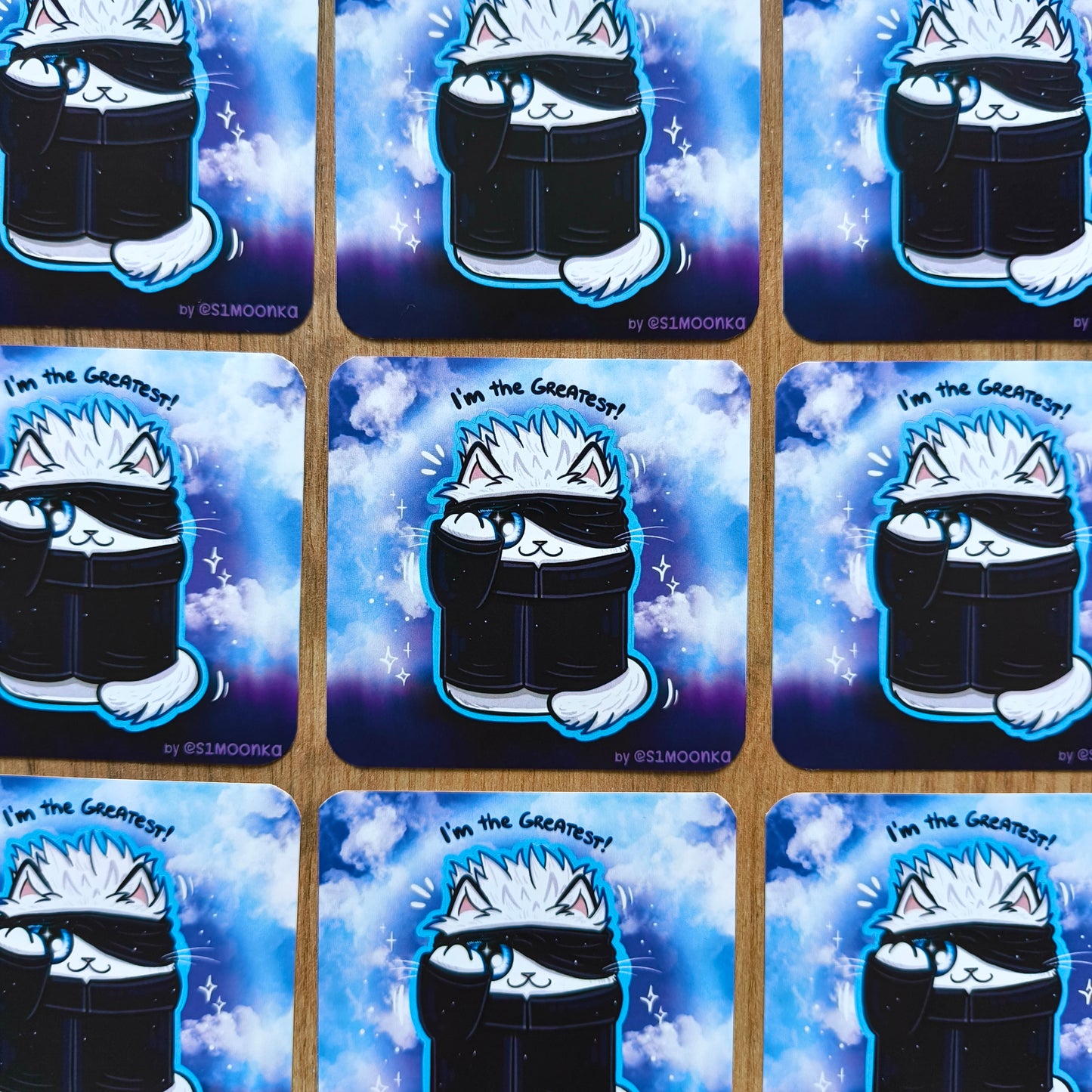 CATURO GOJO fandom die-cut sticker with background