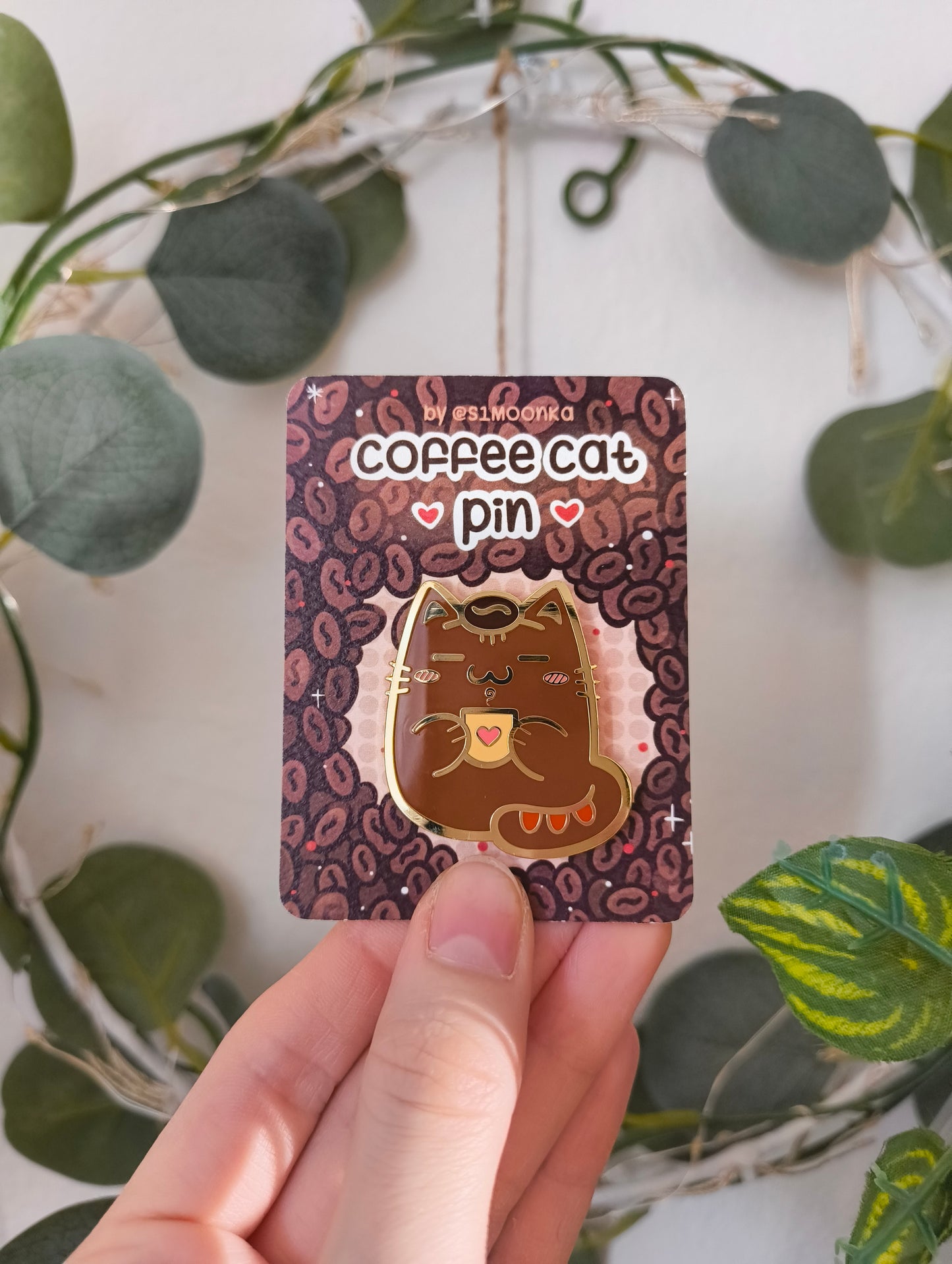 COFFEE CAT enamel pin companion :3
