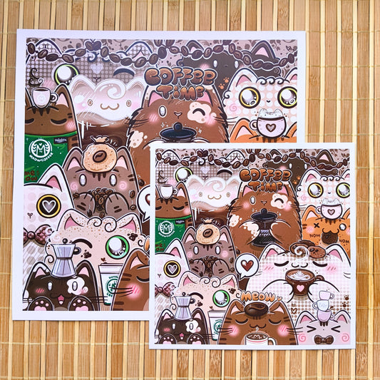 COFFEE CATS art print
