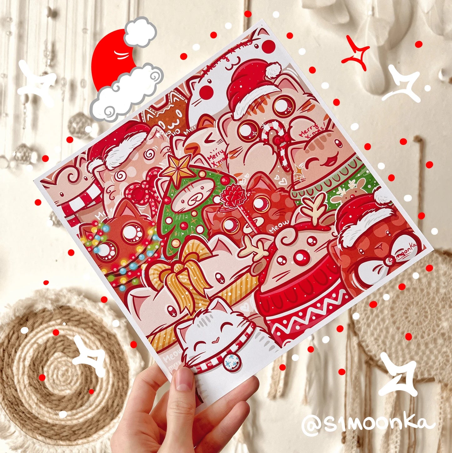 CHRISTMAS CATS art print