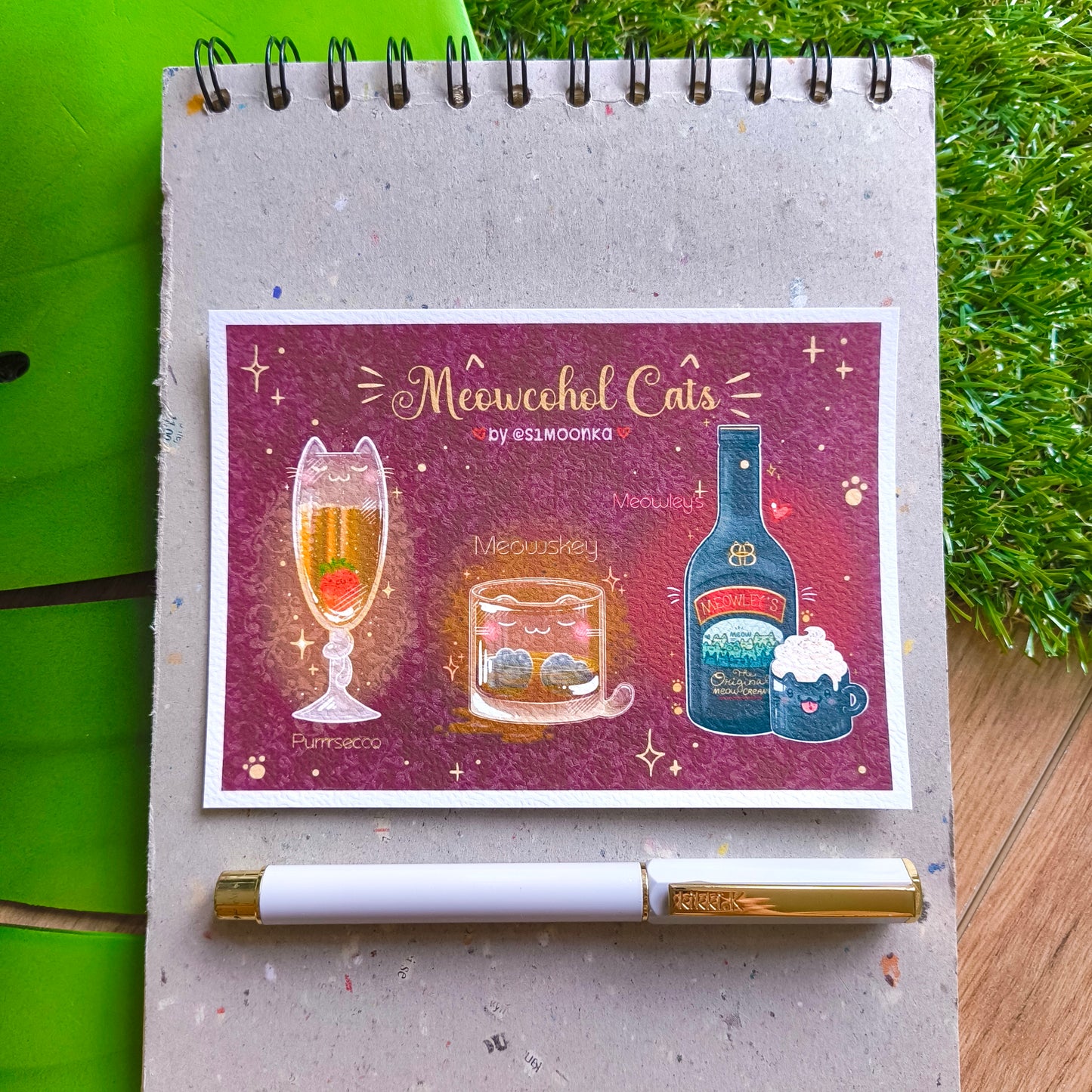 MEOWCOHOL CATS postcard set