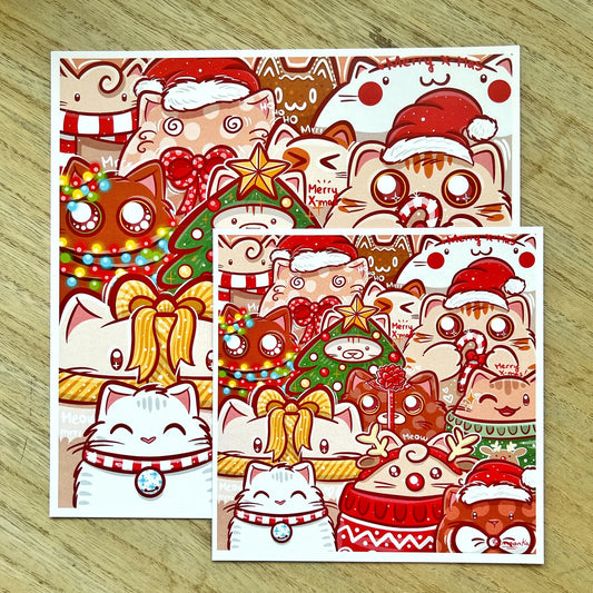 CHRISTMAS CATS art print