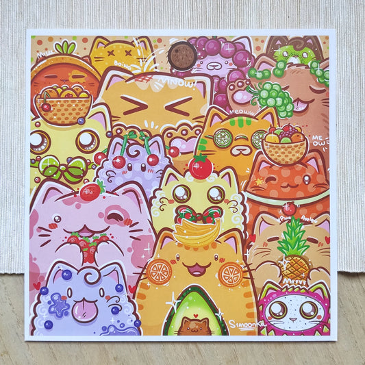 FRUIT CATS art print