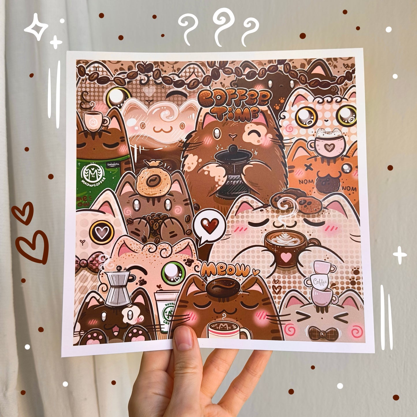 COFFEE CATS art print