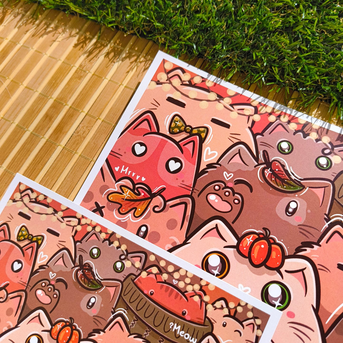 COZY AUTUMN CATS art print