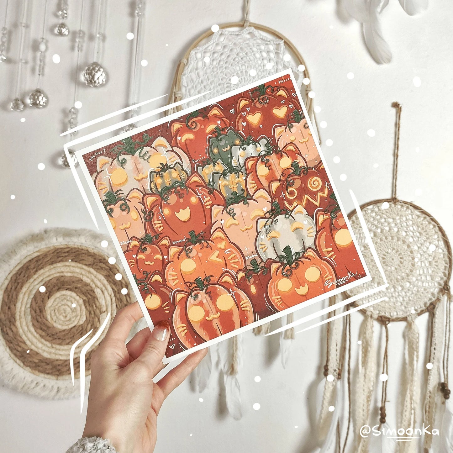 PUMPKIN CATS art print